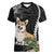 Personalised Polynesian Dog Women V Neck T Shirt Corgi Mix Tropical Flowers LT7 Female Black - Polynesian Pride