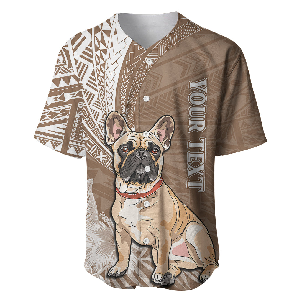 Personalised Polynesian Pacific Bulldog Baseball Jersey With Brown Hawaii Tribal Tattoo Patterns LT7 Brown - Polynesian Pride