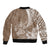 Personalised Polynesian Pacific Bulldog Bomber Jacket With Brown Hawaii Tribal Tattoo Patterns LT7 - Polynesian Pride