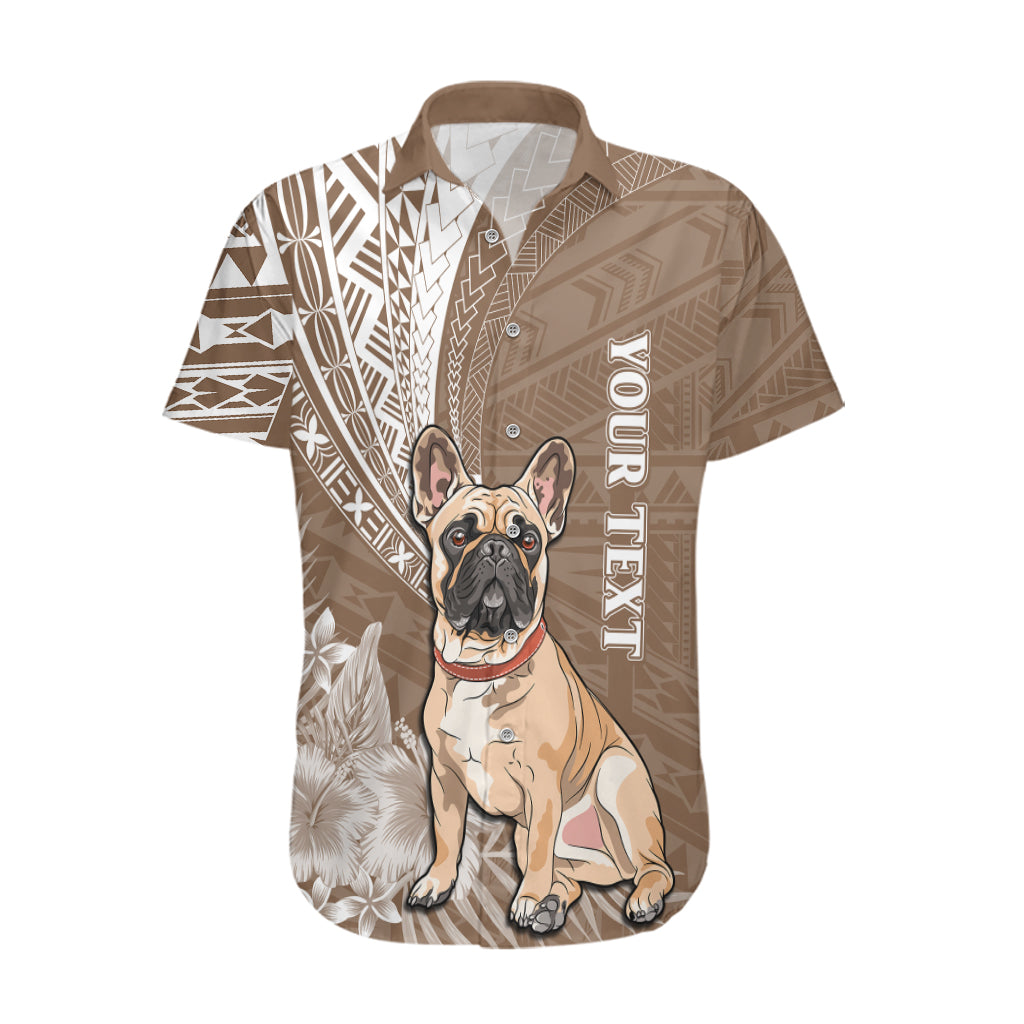 Personalised Polynesian Pacific Bulldog Hawaiian Shirt With Brown Hawaii Tribal Tattoo Patterns LT7 Brown - Polynesian Pride