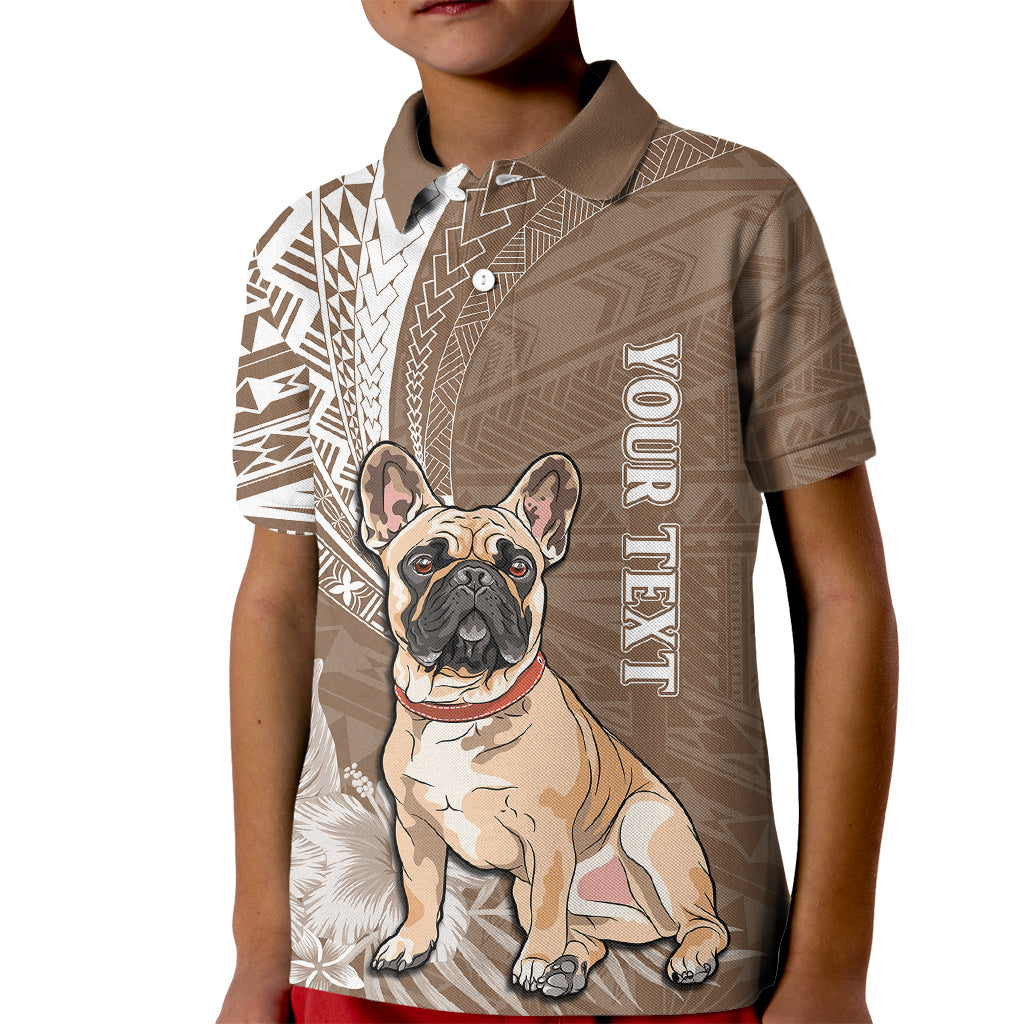 Personalised Polynesian Pacific Bulldog Kid Polo Shirt With Brown Hawaii Tribal Tattoo Patterns LT7 Kid Brown - Polynesian Pride