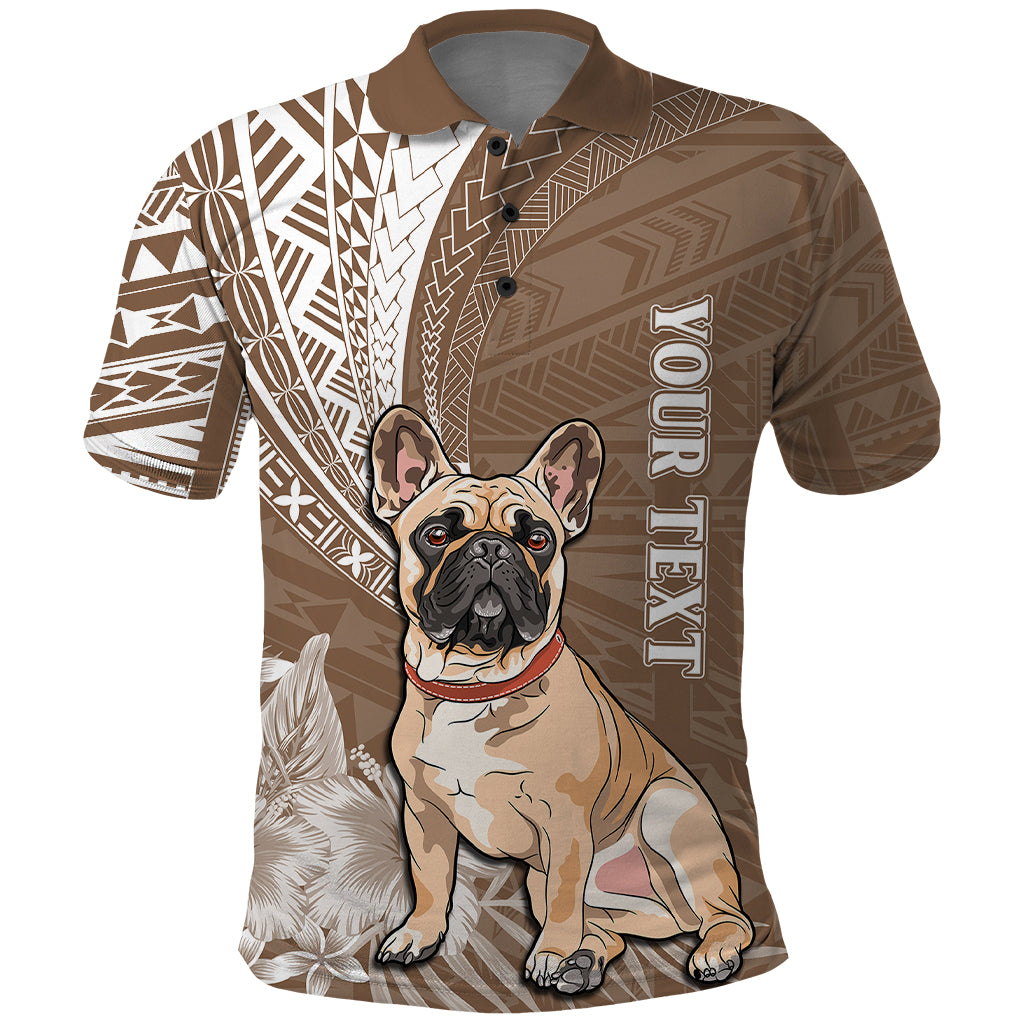 Custom Polynesian Pacific Bulldog Polo Shirt With Brown Hawaii Tribal Tattoo Patterns LT7 Brown - Polynesian Pride