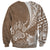 Personalised Polynesian Pacific Bulldog Sweatshirt With Brown Hawaii Tribal Tattoo Patterns LT7 - Polynesian Pride