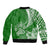 Personalised Polynesian Pacific Bulldog Bomber Jacket With Emerald Hawaii Tribal Tattoo Patterns LT7 - Polynesian Pride