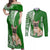 Personalised Polynesian Pacific Bulldog Couples Matching Off Shoulder Maxi Dress and Long Sleeve Button Shirts With Emerald Hawaii Tribal Tattoo Patterns LT7 Green - Polynesian Pride