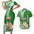 Personalised Polynesian Pacific Bulldog Couples Matching Short Sleeve Bodycon Dress and Hawaiian Shirt With Emerald Hawaii Tribal Tattoo Patterns LT7 Green - Polynesian Pride