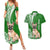 Personalised Polynesian Pacific Bulldog Couples Matching Summer Maxi Dress and Hawaiian Shirt With Emerald Hawaii Tribal Tattoo Patterns LT7 Green - Polynesian Pride