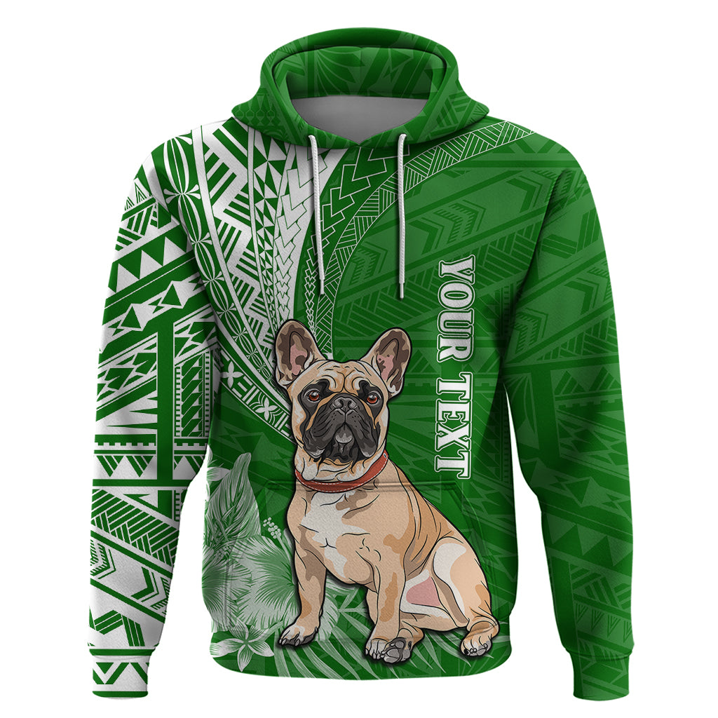 Custom Polynesian Pacific Bulldog Hoodie With Emerald Hawaii Tribal Tattoo Patterns LT7 Pullover Hoodie Green - Polynesian Pride