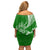 Personalised Polynesian Pacific Bulldog Off Shoulder Short Dress With Emerald Hawaii Tribal Tattoo Patterns LT7 - Polynesian Pride