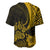 Personalised Polynesian Pacific Bulldog Baseball Jersey With Gold Hawaii Tribal Tattoo Patterns LT7 - Polynesian Pride