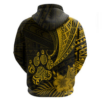 Custom Polynesian Pacific Bulldog Hoodie With Gold Hawaii Tribal Tattoo Patterns LT7 - Polynesian Pride