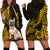 Personalised Polynesian Pacific Bulldog Hoodie Dress With Gold Hawaii Tribal Tattoo Patterns LT7 - Polynesian Pride