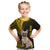 Personalised Polynesian Pacific Bulldog Kid T Shirt With Gold Hawaii Tribal Tattoo Patterns LT7 Gold - Polynesian Pride