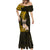 Personalised Polynesian Pacific Bulldog Mermaid Dress With Gold Hawaii Tribal Tattoo Patterns LT7 - Polynesian Pride