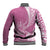 Personalised Polynesian Pacific Bulldog Baseball Jacket With Pink Hawaii Tribal Tattoo Patterns LT7 - Polynesian Pride