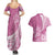 Personalised Polynesian Pacific Bulldog Couples Matching Summer Maxi Dress and Hawaiian Shirt With Pink Hawaii Tribal Tattoo Patterns LT7 - Polynesian Pride