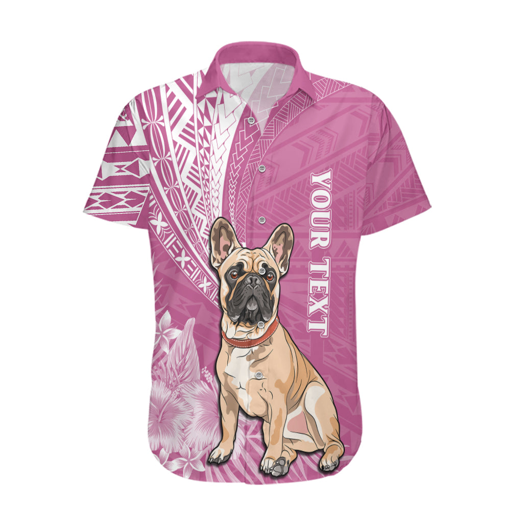 Personalised Polynesian Pacific Bulldog Hawaiian Shirt With Pink Hawaii Tribal Tattoo Patterns LT7 Pink - Polynesian Pride