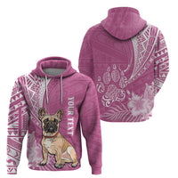Custom Polynesian Pacific Bulldog Hoodie With Pink Hawaii Tribal Tattoo Patterns LT7 - Polynesian Pride