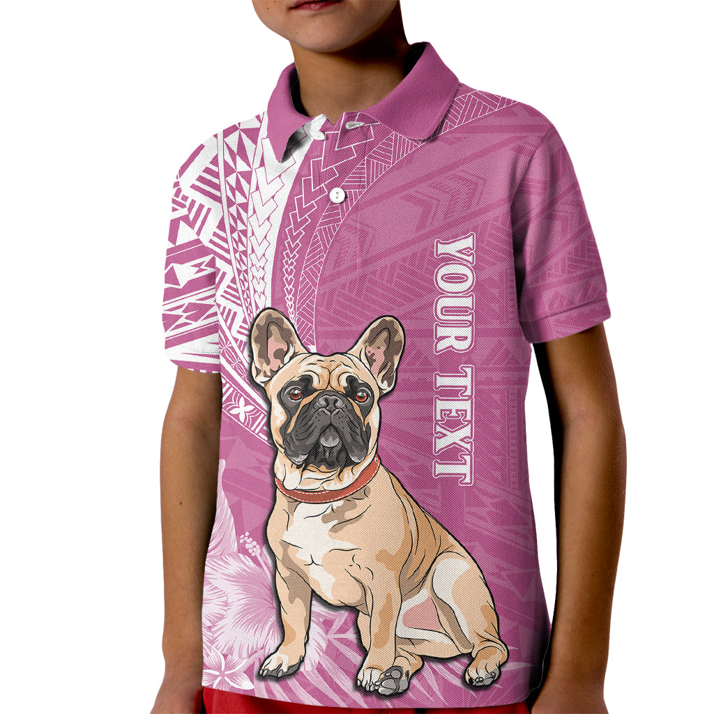 Personalised Polynesian Pacific Bulldog Kid Polo Shirt With Pink Hawaii Tribal Tattoo Patterns LT7 Kid Pink - Polynesian Pride