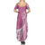 Personalised Polynesian Pacific Bulldog Summer Maxi Dress With Pink Hawaii Tribal Tattoo Patterns LT7 - Polynesian Pride