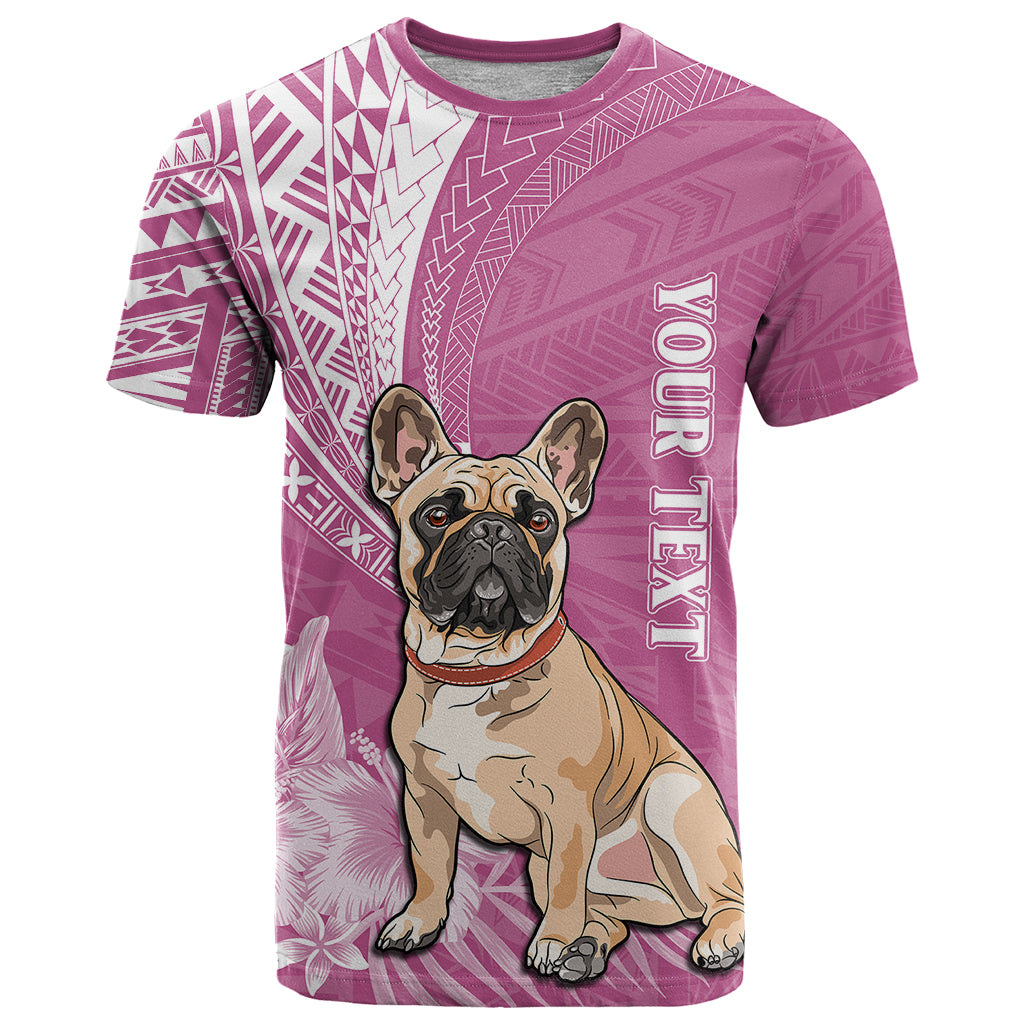 Custom Polynesian Pacific Bulldog T Shirt With Pink Hawaii Tribal Tattoo Patterns LT7 Pink - Polynesian Pride