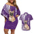 Personalised Polynesian Pacific Bulldog Couples Matching Off Shoulder Short Dress and Hawaiian Shirt With Violet Hawaii Tribal Tattoo Patterns LT7 Purple - Polynesian Pride