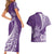 Personalised Polynesian Pacific Bulldog Couples Matching Short Sleeve Bodycon Dress and Hawaiian Shirt With Violet Hawaii Tribal Tattoo Patterns LT7 - Polynesian Pride