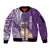 Personalised Polynesian Pacific Bulldog Sleeve Zip Bomber Jacket With Violet Hawaii Tribal Tattoo Patterns LT7 Unisex Purple - Polynesian Pride