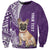 Personalised Polynesian Pacific Bulldog Sweatshirt With Violet Hawaii Tribal Tattoo Patterns LT7 Unisex Purple - Polynesian Pride