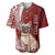 Personalised Polynesian Pacific Bulldog Baseball Jersey With Red Hawaii Tribal Tattoo Patterns LT7 Red - Polynesian Pride