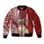 Personalised Polynesian Pacific Bulldog Bomber Jacket With Red Hawaii Tribal Tattoo Patterns LT7 Unisex Red - Polynesian Pride