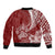 Personalised Polynesian Pacific Bulldog Bomber Jacket With Red Hawaii Tribal Tattoo Patterns LT7 - Polynesian Pride