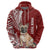 Custom Polynesian Pacific Bulldog Hoodie With Red Hawaii Tribal Tattoo Patterns LT7 - Polynesian Pride