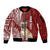 Personalised Polynesian Pacific Bulldog Sleeve Zip Bomber Jacket With Red Hawaii Tribal Tattoo Patterns LT7 Unisex Red - Polynesian Pride