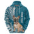 Custom Polynesian Pacific Bulldog Hoodie With Teal Hawaii Tribal Tattoo Patterns LT7 - Polynesian Pride