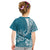 Personalised Polynesian Pacific Bulldog Kid T Shirt With Teal Hawaii Tribal Tattoo Patterns LT7 - Polynesian Pride