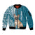 Personalised Polynesian Pacific Bulldog Sleeve Zip Bomber Jacket With Teal Hawaii Tribal Tattoo Patterns LT7 Unisex Teal - Polynesian Pride