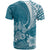 Custom Polynesian Pacific Bulldog T Shirt With Teal Hawaii Tribal Tattoo Patterns LT7 - Polynesian Pride