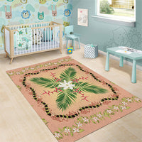 Hawaii Quilt Inspired Collection Aloha Flowers Area Rug Maile - Kukui Nut Lei