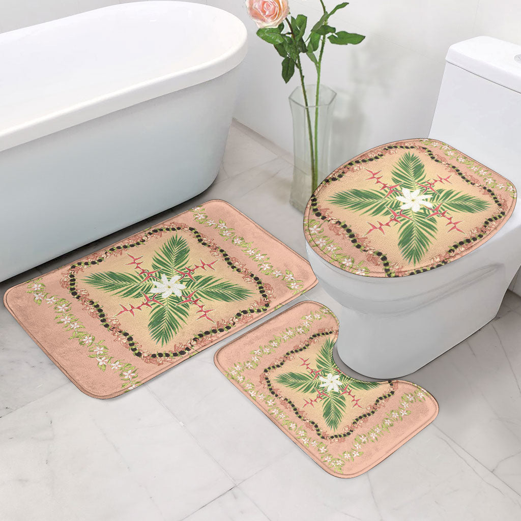 Hawaii Quilt Inspired Collection Aloha Flowers Bathroom Set Maile - Kukui Nut Lei