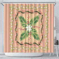 Hawaii Quilt Inspired Collection Aloha Flowers Shower Curtain Maile - Kukui Nut Lei