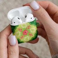 Hawaii Quilt Inspired Collection Aloha Flowers AirPods Case Plumeria - Ti Leaf Lei