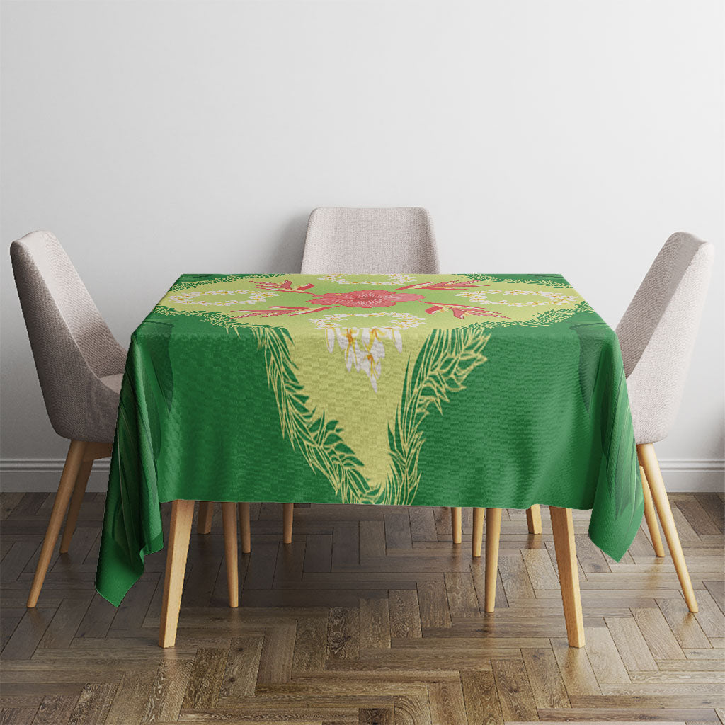 Hawaii Quilt Inspired Collection Aloha Flowers Tablecloth Plumeria - Ti Leaf Lei LT7 - Polynesian Pride