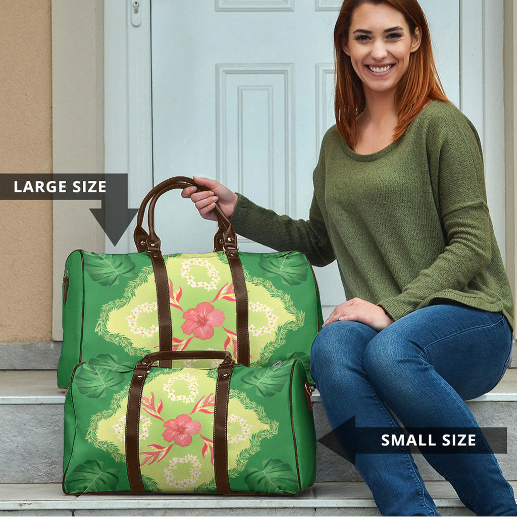 Hawaii Quilt Inspired Collection Aloha Flowers Travel Bag Plumeria - Ti Leaf Lei