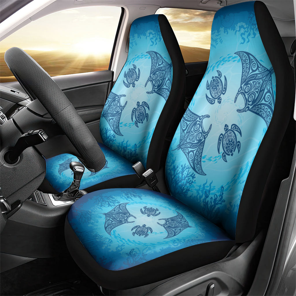 Hawaii Quilt Inspired Collection Aloha Sea Car Seat Cover Manta Ray and Turtles