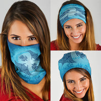 Hawaii Quilt Inspired Collection Aloha Sea Neck Gaiter Manta Ray and Turtles LT7 - Polynesian Pride
