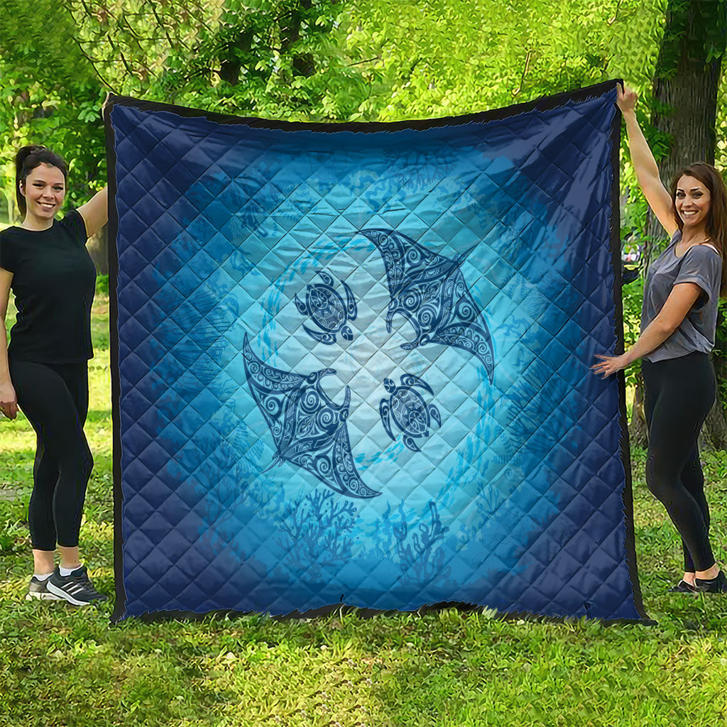 Hawaii Quilt Inspired Collection Aloha Sea Quilt Manta Ray and Turtles