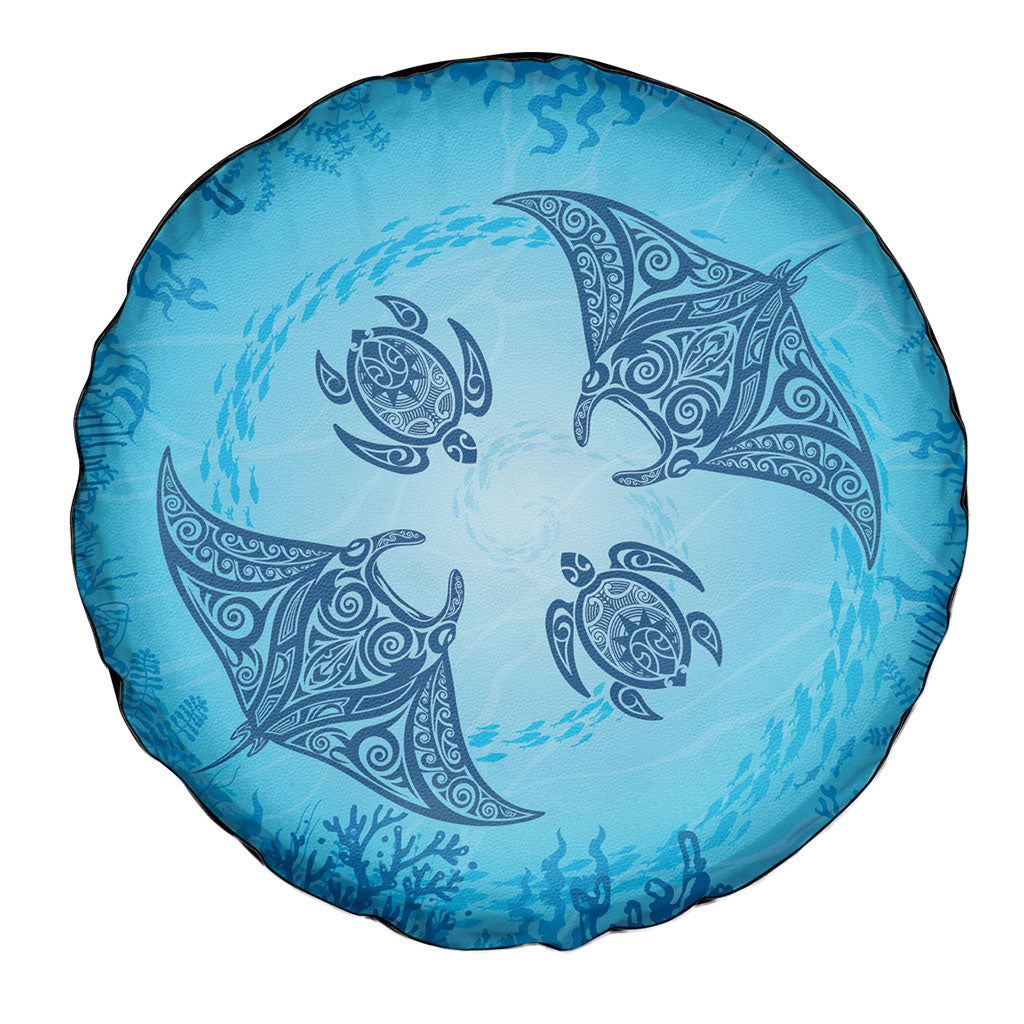 Hawaii Quilt Inspired Collection Aloha Sea Spare Tire Cover Manta Ray and Turtles