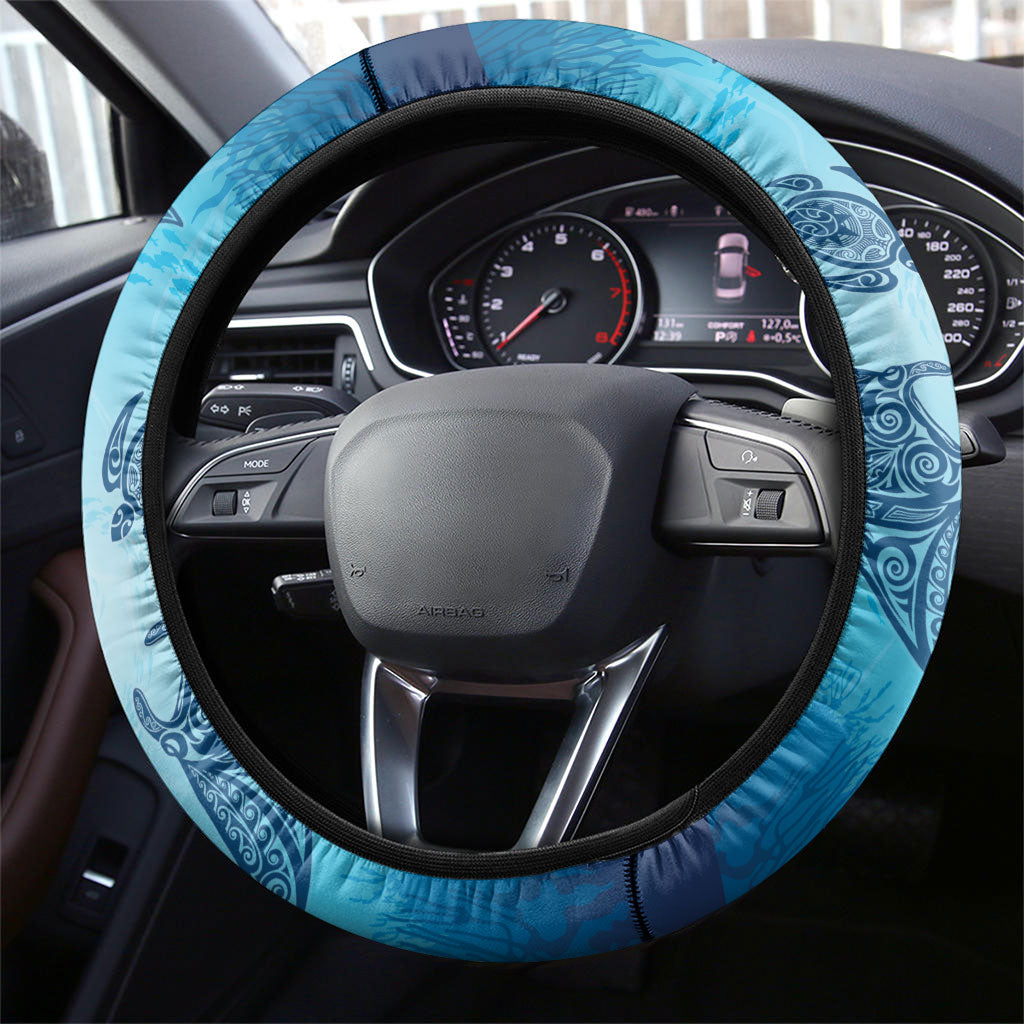 Hawaii Quilt Inspired Collection Aloha Sea Steering Wheel Cover Manta Ray and Turtles