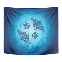 Hawaii Quilt Inspired Collection Aloha Sea Tapestry Manta Ray and Turtles